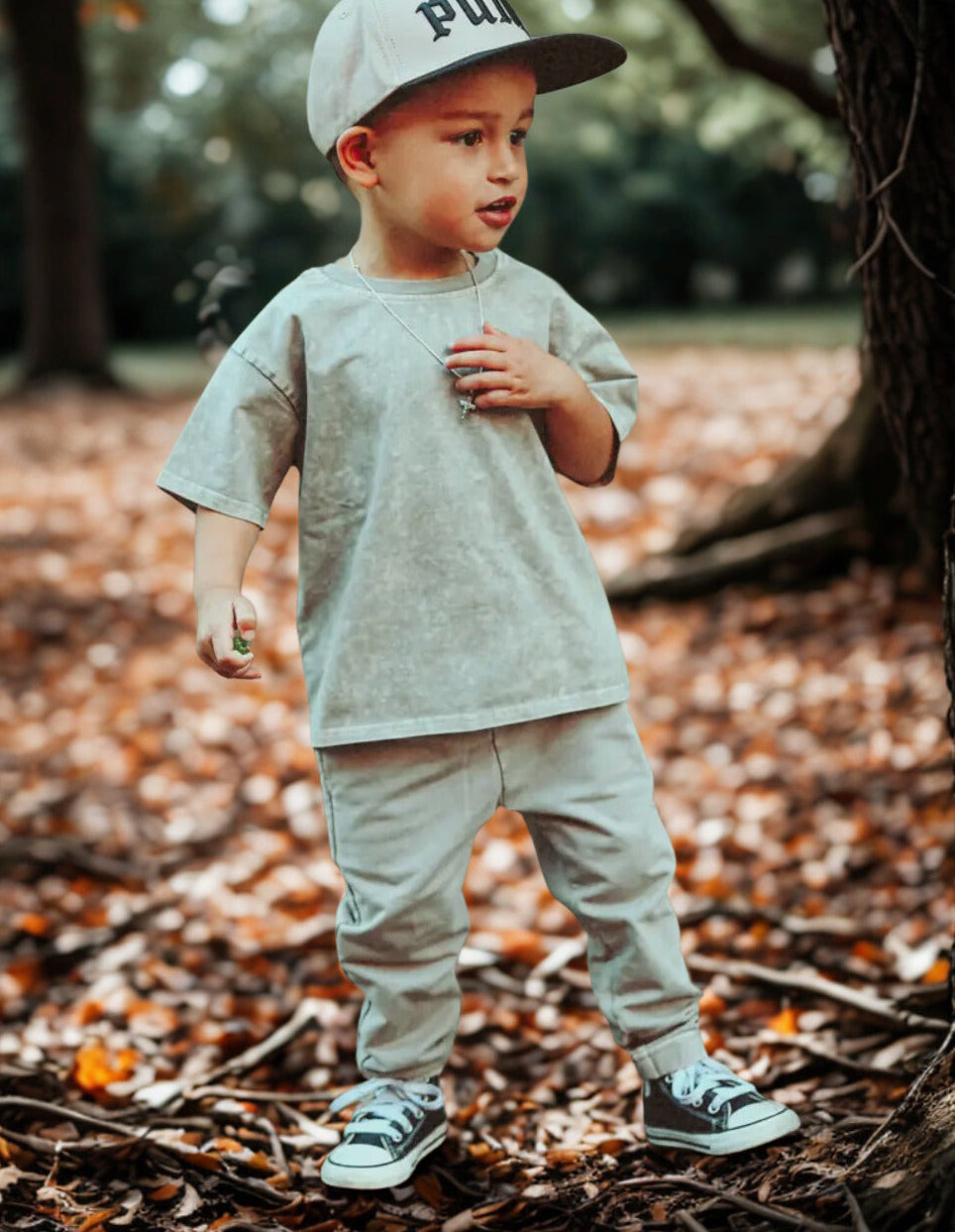 Tan Acid Wash Joggers