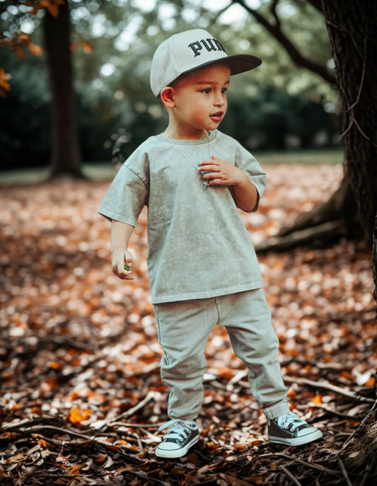 Tan Acid Wash Joggers