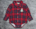 Christmas Tree Lumberjack Button-up Bubble